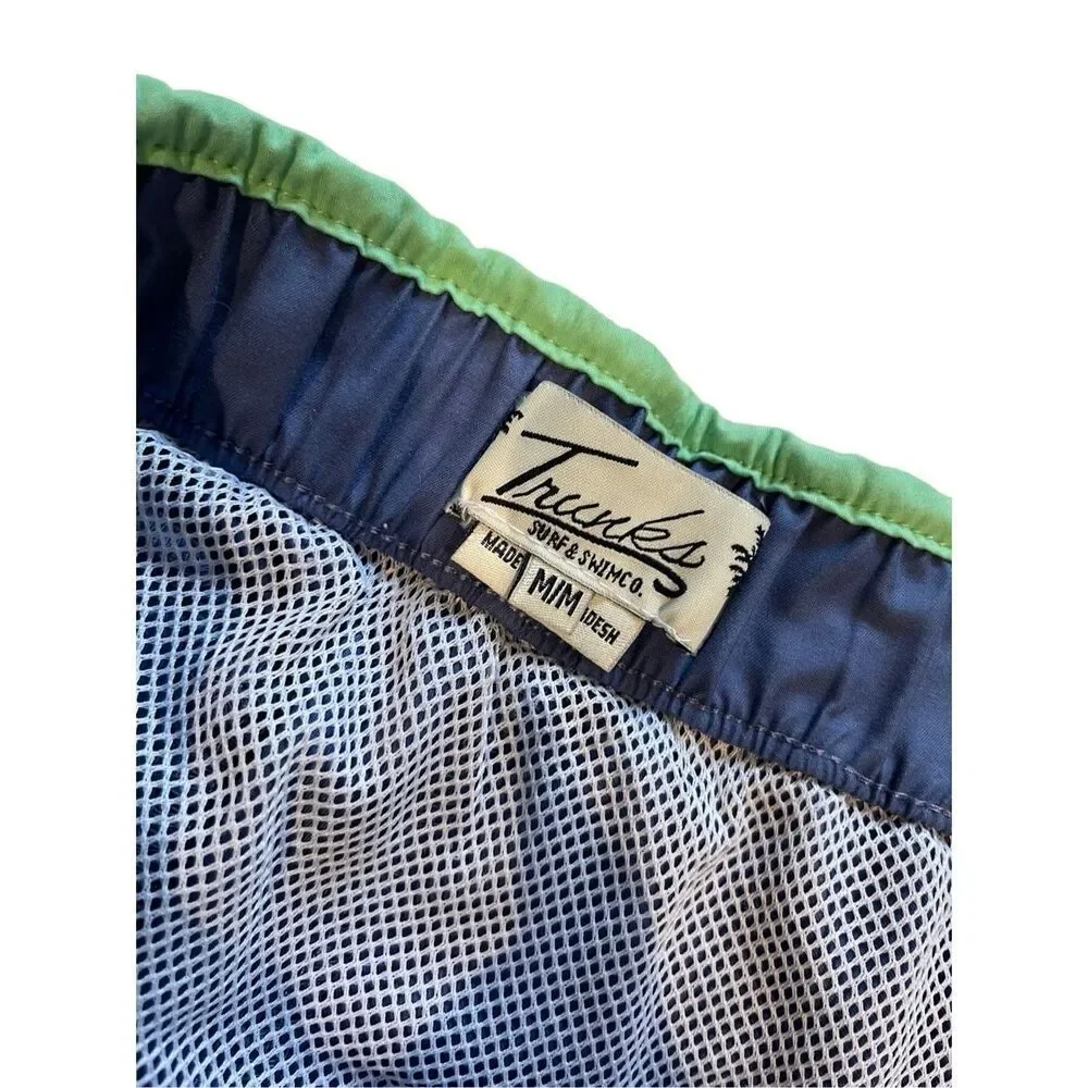 Trunks mint green and blue color block board shorts - M